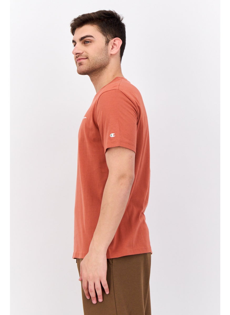 Men Comfort Fit Short Sleeves Outdoor T-Shirt, Rust