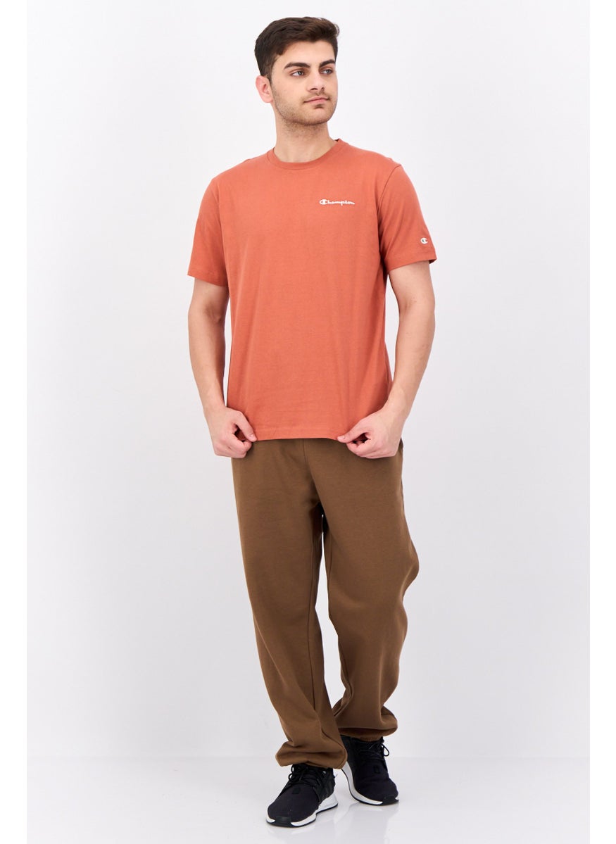 Men Comfort Fit Short Sleeves Outdoor T-Shirt, Rust
