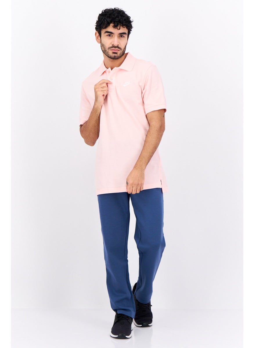 Men Sportswear Fit Short Sleeve Outdoor Polo Shirt, Pink