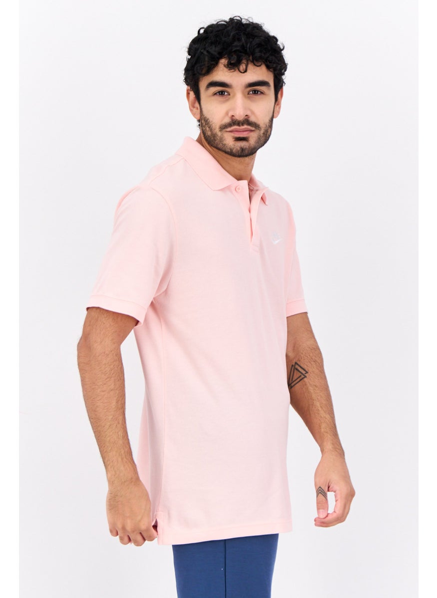 Men Sportswear Fit Short Sleeve Outdoor Polo Shirt, Pink