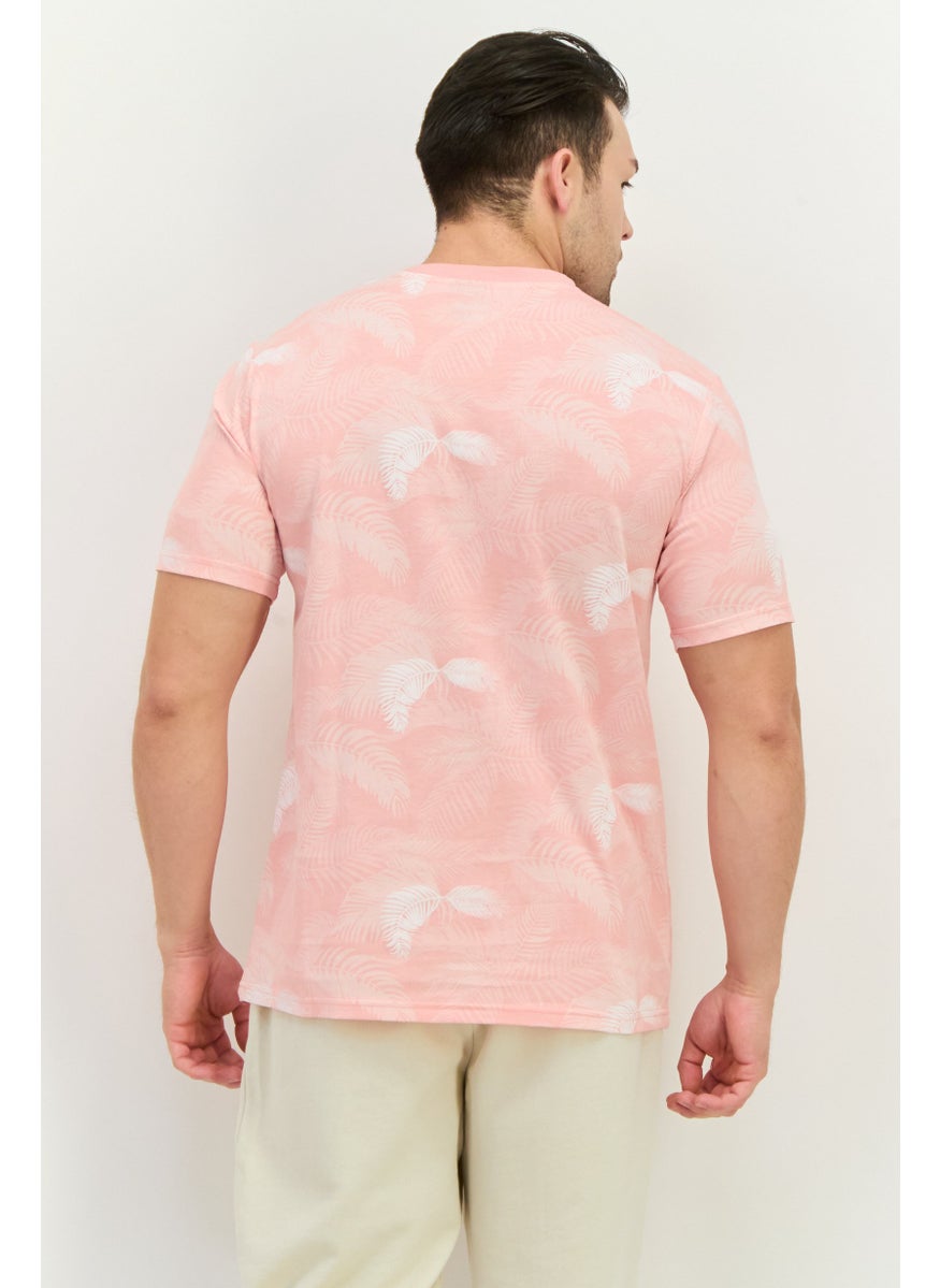 Men Sportswear Fit Short Sleeves Outdoors T-Shirt, Pink