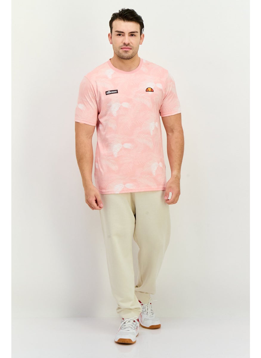 Men Sportswear Fit Short Sleeves Outdoors T-Shirt, Pink