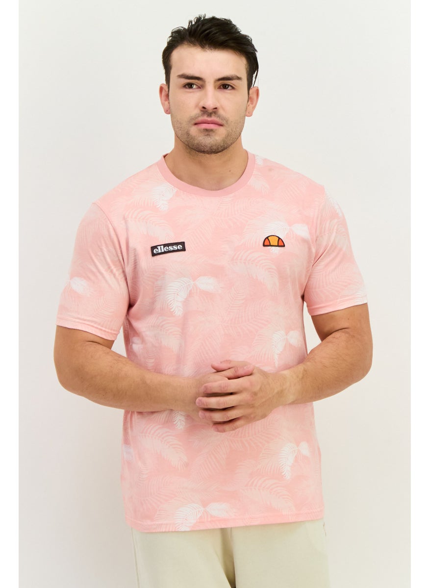 Men Sportswear Fit Short Sleeves Outdoors T-Shirt, Pink