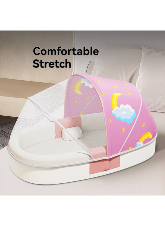 Portable Baby Bed Baby Lounger Newborn Foldable Mattress Travel Pillow wtih Storage Bag Mosquito Net Awning Toys for Home Outdoor