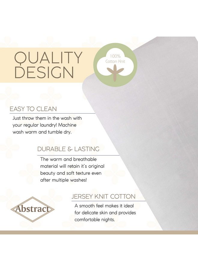 Abstract Fitted Bed Sheet - Ultra Soft Jersey 100% Cotton Sheets - Fitted Bed Sheets Snug - Breathable Fabric - Deep Pockets Up to 12 Inch - Grey, 48