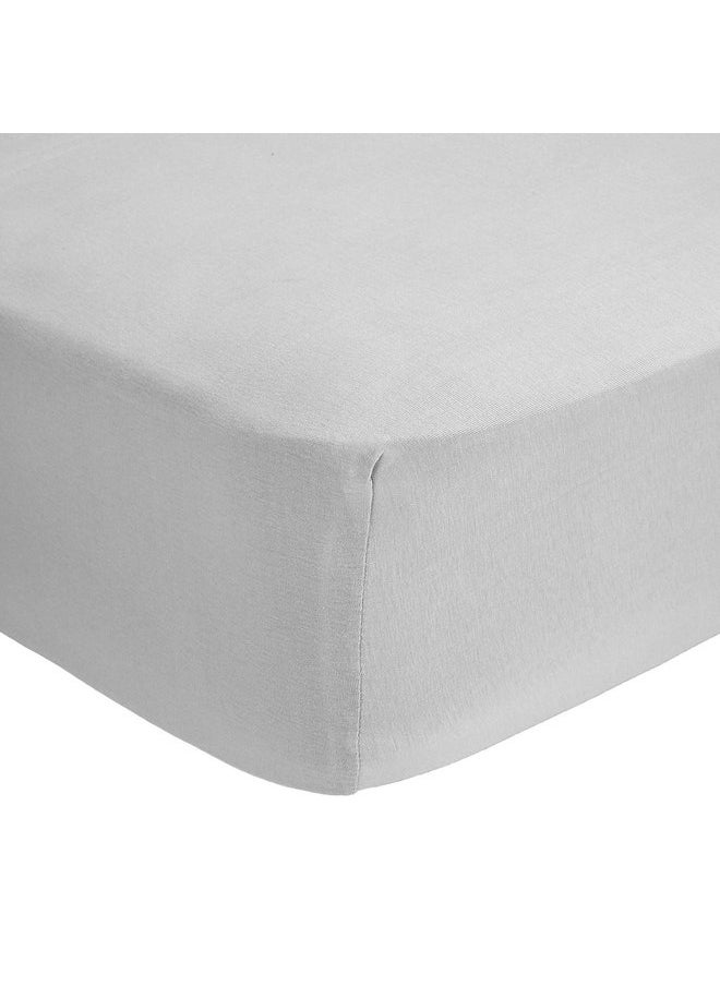 Abstract Fitted Bed Sheet - Ultra Soft Jersey 100% Cotton Sheets - Fitted Bed Sheets Snug - Breathable Fabric - Deep Pockets Up to 12 Inch - Grey, 48