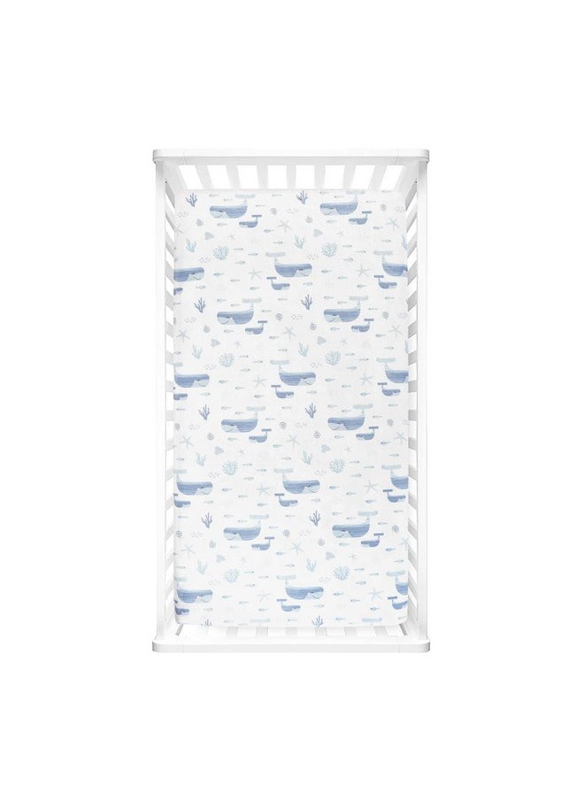 Lush Decor Baby Seaside Micro Mink 2 Pack Fitted Crib Sheet, Blue, 28