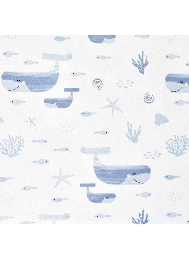 Lush Decor Baby Seaside Micro Mink 2 Pack Fitted Crib Sheet, Blue, 28