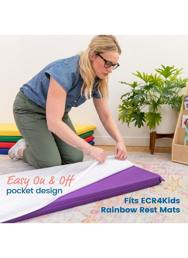ECR4Kids Rest Mat Sheet, Daycare Supplies, White, 10-Pack