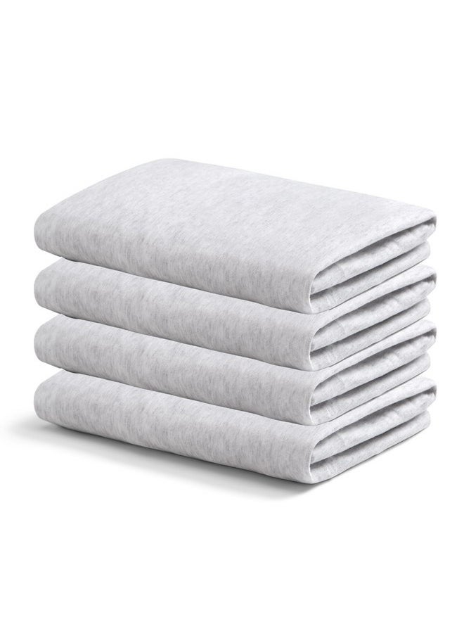 Delta Children Crib Sheet Set, 4 Pack, Soft and Breathable 100% Jersey Knit Fitted Sheet Set, Crib Sheets for Baby Boys and Girls, Grey
