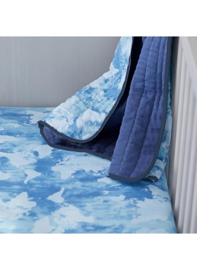 HonestBaby Fitted Crib Sheets Fits Standard Mattress Bassinet, Mini Prints 100% Organic Cotton Baby Boys, Girls, Unisex, Watercolor World, One Size