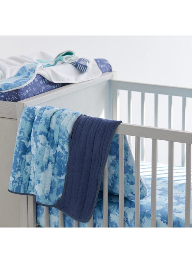 HonestBaby Fitted Crib Sheets Fits Standard Mattress Bassinet, Mini Prints 100% Organic Cotton Baby Boys, Girls, Unisex, Watercolor World, One Size