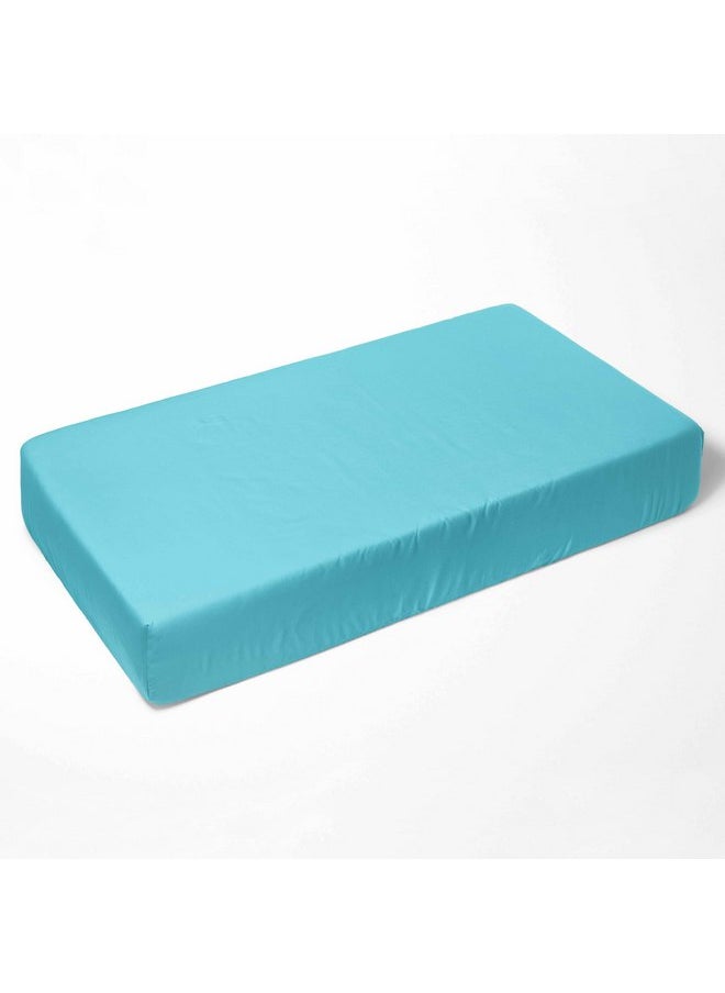 Bacati - 2 Pack Solid Neutral 100% Cotton Percale Universal Baby US Standard Crib or Toddler Bed Fitted Sheets (Aqua Turquoise)