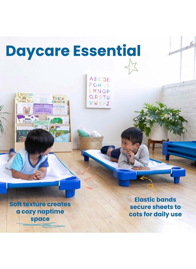 ECR4Kids Cot Sheet, Toddler Size, Rest Time Accessories, White, 12-Pack