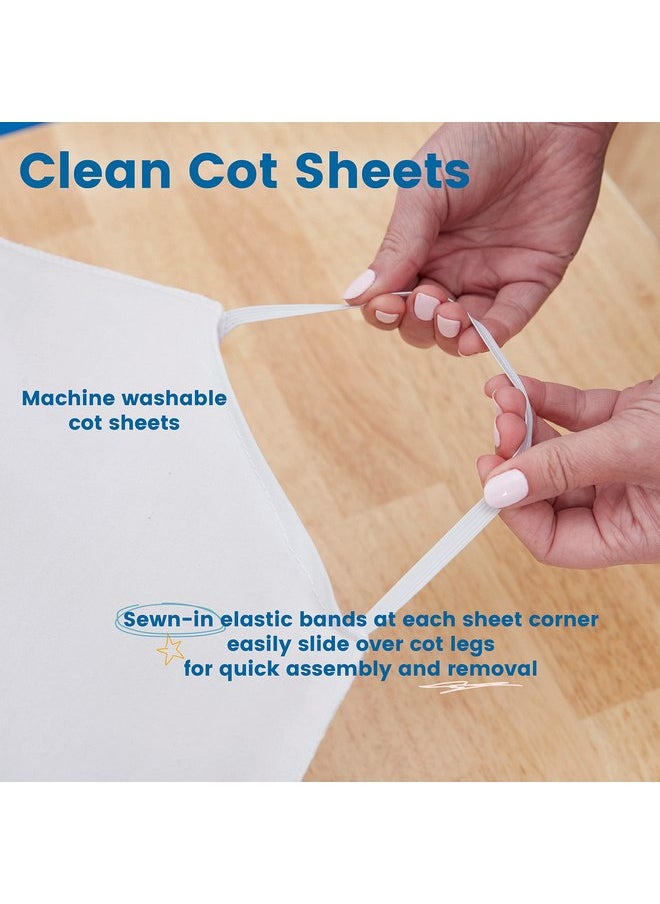 ECR4Kids Cot Sheet, Toddler Size, Rest Time Accessories, White, 12-Pack