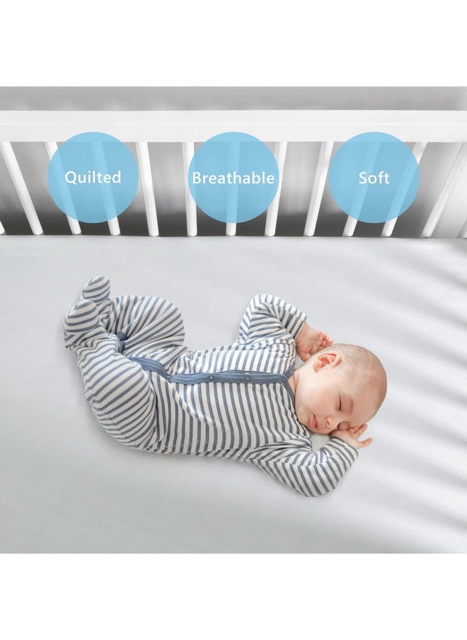 TILLYOU Baby Crib Sheets for Boys Girls, Fitted Crib Sheet 2 Pack for Standard Crib and Toddler Mattresses, Super Soft Toddler Bed Sheets, 28