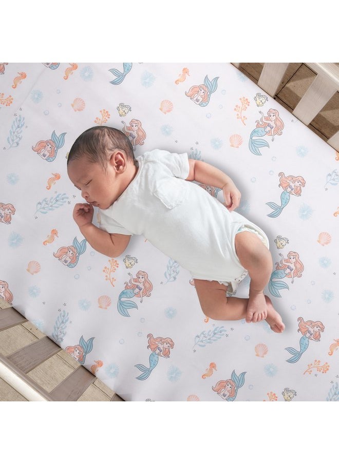 Bedtime Originals Disney Baby The Little Mermaid White Fitted Crib Sheet - Ariel