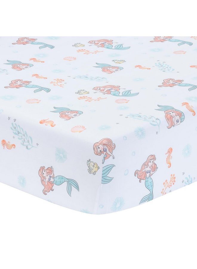 Bedtime Originals Disney Baby The Little Mermaid White Fitted Crib Sheet - Ariel