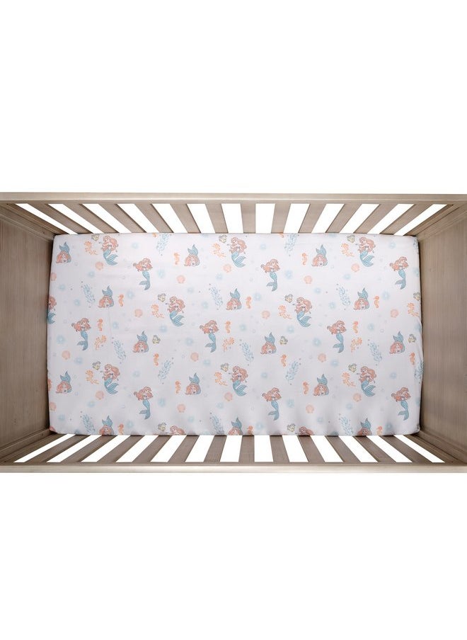 Bedtime Originals Disney Baby The Little Mermaid White Fitted Crib Sheet - Ariel