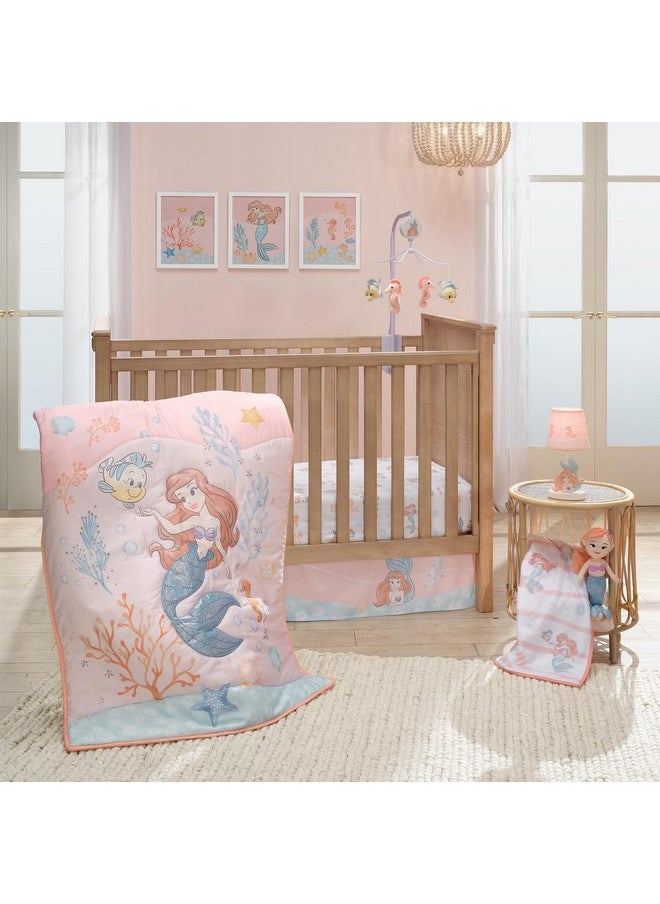 Bedtime Originals Disney Baby The Little Mermaid White Fitted Crib Sheet - Ariel