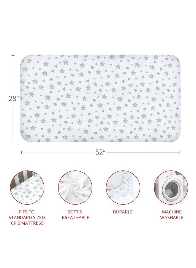 Crib Sheets for Girls 4 Pack, Fitted Crib Sheets for Standard Size Crib and Toddler Mattresses, Soft and Breathable Crib Sheets Baby Gift Girl Set, Pink