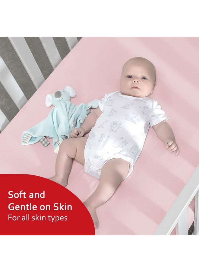 Crib Sheets for Girls 4 Pack, Fitted Crib Sheets for Standard Size Crib and Toddler Mattresses, Soft and Breathable Crib Sheets Baby Gift Girl Set, Pink