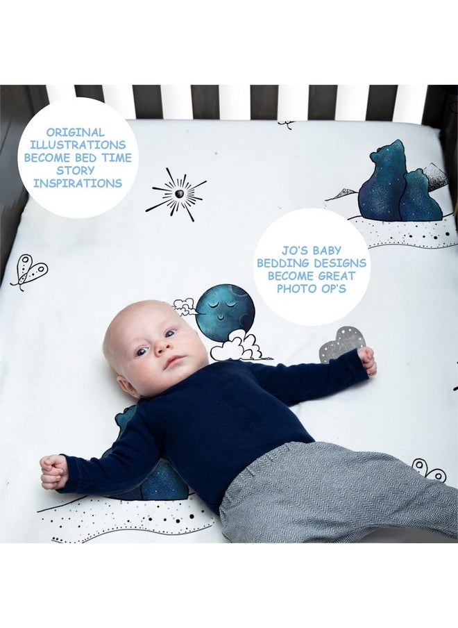 JumpOff Jo - 2 Pack Fitted Crib Sheet, Super Soft Breathable 100% Cotton Baby Crib Sheet for Standard Crib Mattresses and Toddler Beds, 28 in. x 52 in. - Galaxy & Mama Bear