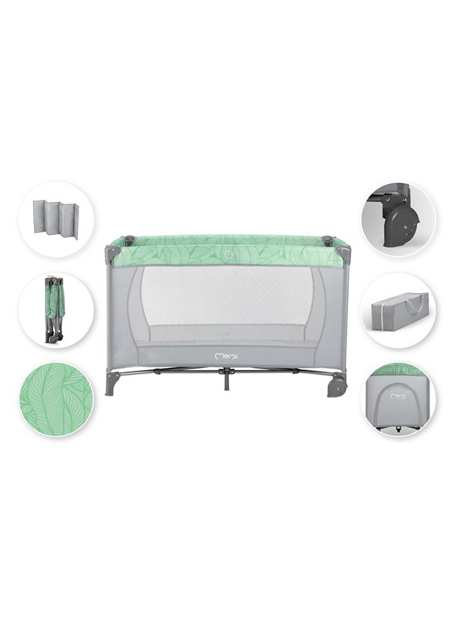 Baby Belove Travel Crib, Jade, 0 Months +