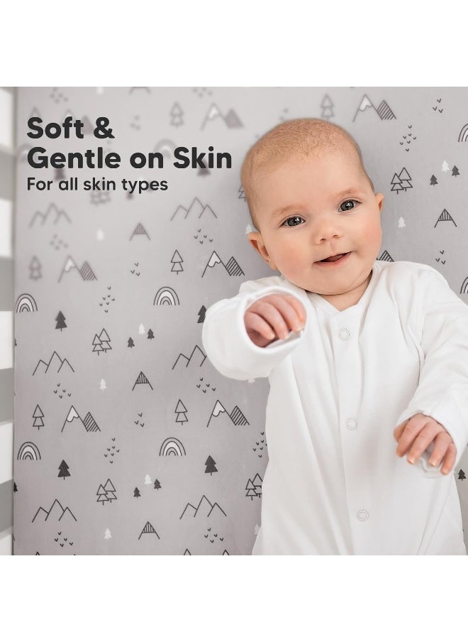 2-Pack Organic Crib Sheets for Boys, Girls - Jersey Fitted Crib Sheet, Baby Crib Sheets Neutral, Crib Mattress Sheet, Cotton Crib Sheets, Soft Baby Sheets for Crib, Unisex Crib Fitted Sheet (Woodland)