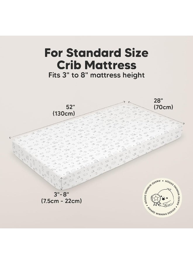 2-Pack Organic Crib Sheets for Boys, Girls - Jersey Fitted Crib Sheet, Baby Crib Sheets Neutral, Crib Mattress Sheet, Cotton Crib Sheets, Soft Baby Sheets for Crib, Unisex Crib Fitted Sheet (Woodland)