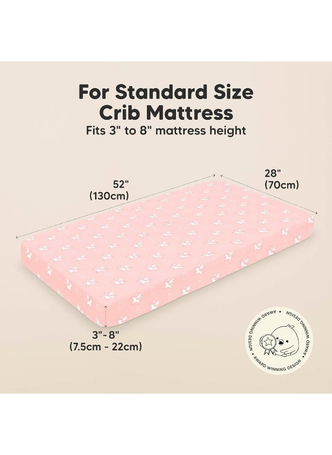 2-Pack Organic Crib Sheets for Boys, Girls - Jersey Fitted Crib Sheet, Baby Crib Sheets Neutral, Crib Mattress Sheet, Cotton Crib Sheets, Soft Baby Sheets, Unisex Crib Fitted Sheet (Dreamland)