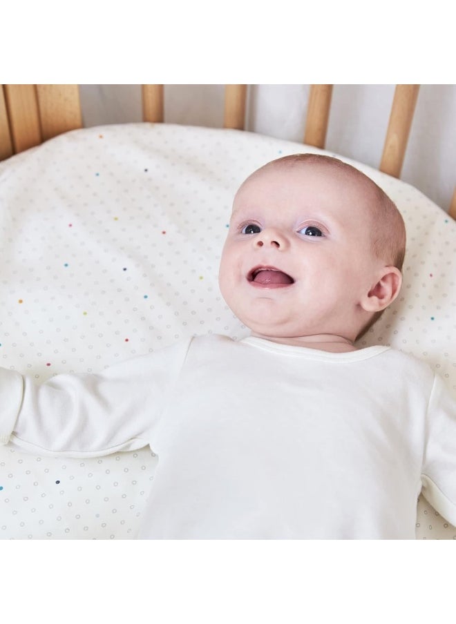 Stokke Sleepi Fitted Sheet by Pehr, Rainbow Dot - Soft Sheets for Stokke Sleepi Mini & Crib/Bed - Available in Playful Patterns - 100% Cotton