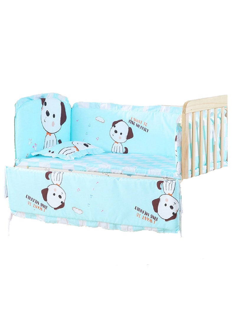 6Pcs Set Puppy Crib Bumper For Newborns Pure Cotton Bed Protector, Easy To Remove And Washable