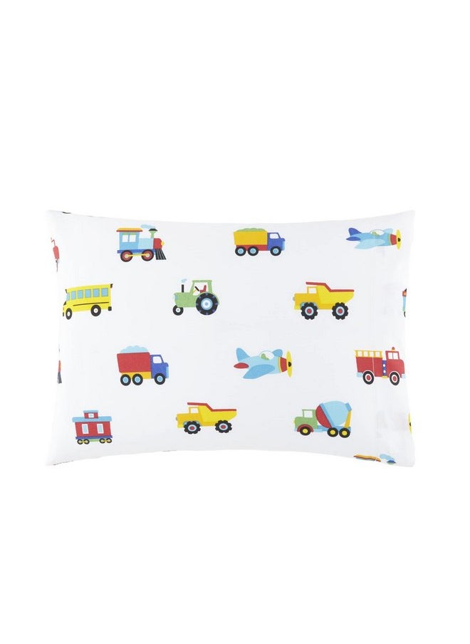Wildkin 100% Cotton Hypoallergenic Toddler Pillow Case for Boys & Girls, Measures 19 x 13.5 Inches Kids Pillowcase, Pillow Cover Fits a Toddler Sized Pillow (Trains, Planes, and Trucks)
