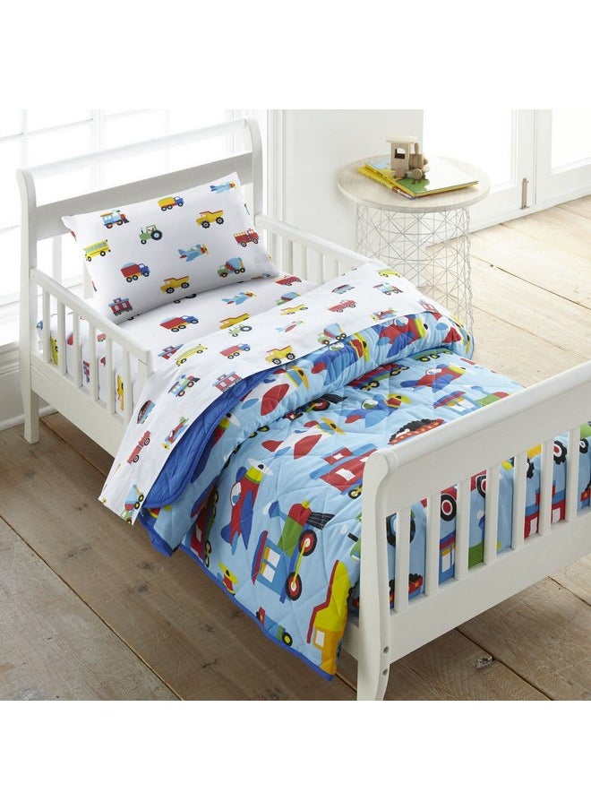Wildkin 100% Cotton Hypoallergenic Toddler Pillow Case for Boys & Girls, Measures 19 x 13.5 Inches Kids Pillowcase, Pillow Cover Fits a Toddler Sized Pillow (Trains, Planes, and Trucks)