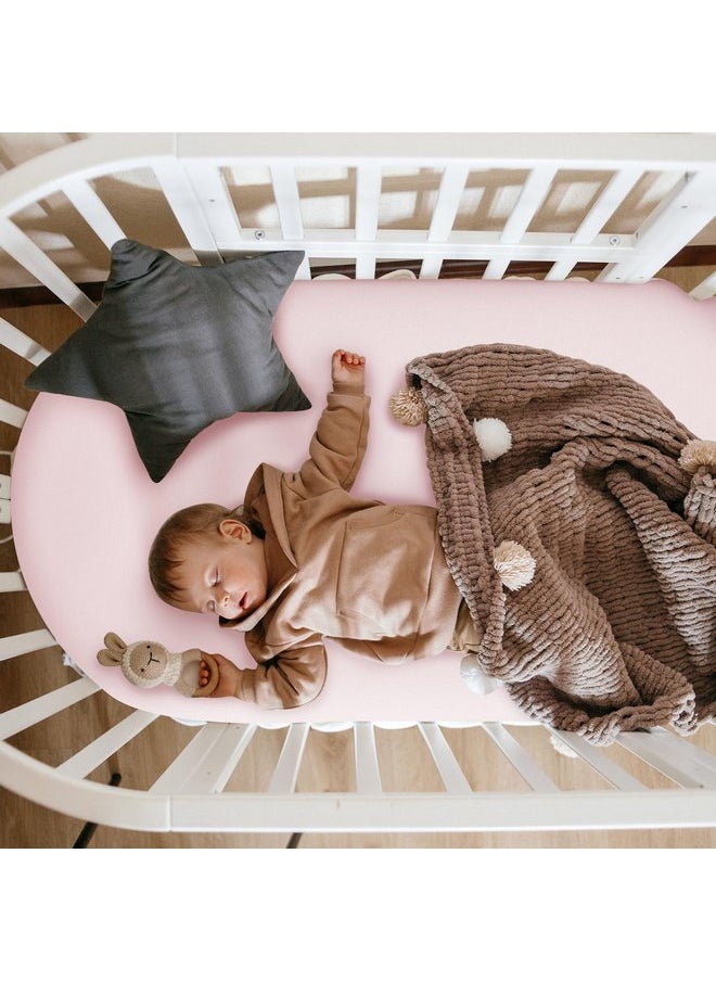 4 Pcs Baby Bassinet Sheets Soft Fitted for Baby Boys Girls Soft Cotton Boho Flowers Bassinet Sheet Cover Safe Comfort for Standard Bassinet Pads Rectangular Mattress Cradle