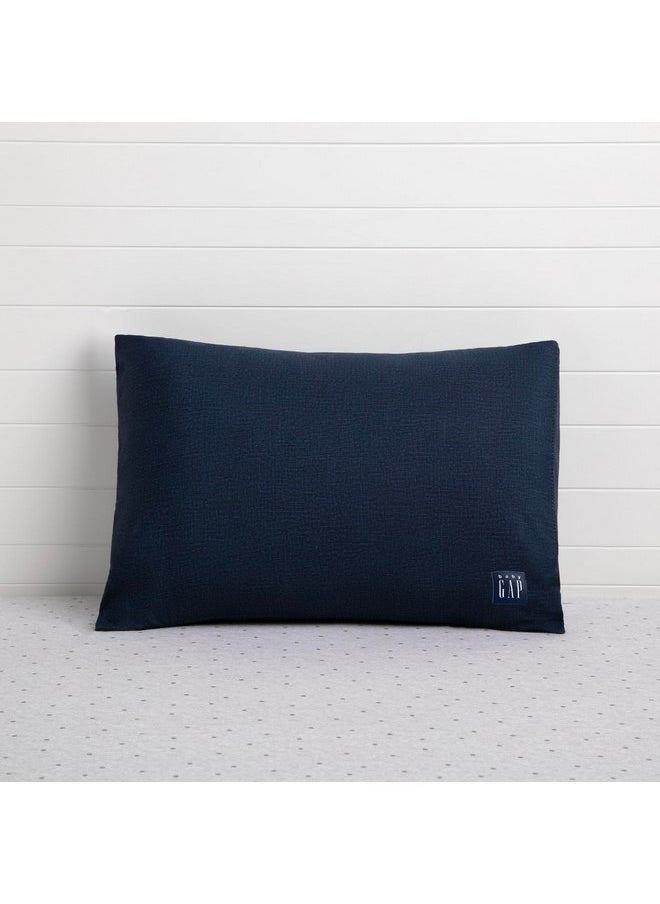 Delta Children Gap babyGap Memory Foam Toddler Pillow with 2 Cooling Covers, White/Blue