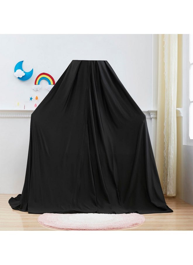 Mengersi Blackout Sleep Tent Crib Tent with Canopy Frame for Pack N Play Blackout Cover Baby Sleep Tent,Travel Crib Tent Canopy Portable Privacy Tent,Block 95% Light (Black)