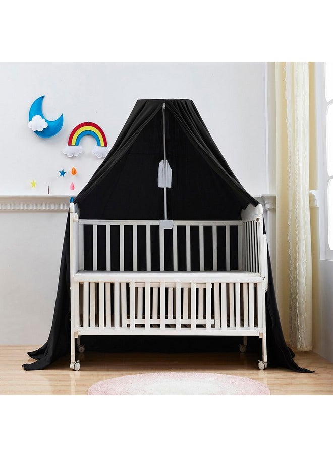 Mengersi Blackout Sleep Tent Crib Tent with Canopy Frame for Pack N Play Blackout Cover Baby Sleep Tent,Travel Crib Tent Canopy Portable Privacy Tent,Block 95% Light (Black)