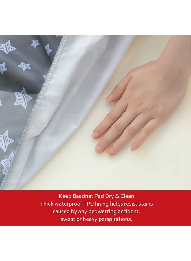 Bassinet Sheet Waterproof 2 Pack, Fit for Halo Bassinet Swivel Sleeper, Universal Sheet for Rectangle, Oval, Hourglass Bassinet Mattress, Flexible for Different Cradle and Bassinet Mattress