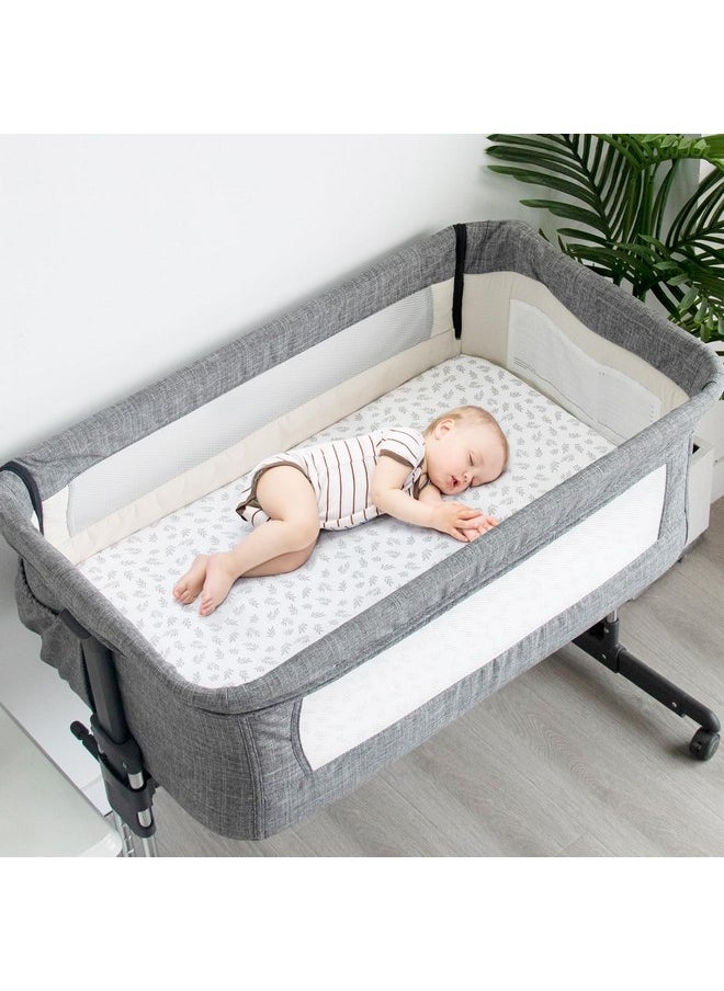 Baby Bassinet Sheets 4 Pack Compatible with Koolerthings/Koolababy, Jimglo 3 in 1, YADAQE, HARPPA, and Pamo Babe Baby Bassinet, Ultra Soft & Skin-Friendly, Washer & Dryer, Grey