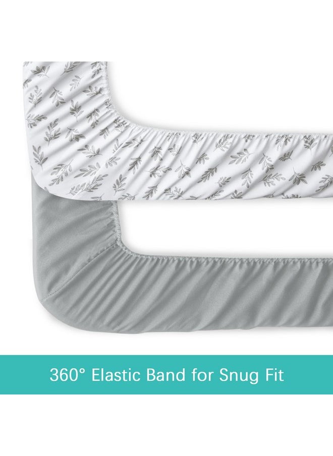 Baby Bassinet Sheets 4 Pack Compatible with Koolerthings/Koolababy, Jimglo 3 in 1, YADAQE, HARPPA, and Pamo Babe Baby Bassinet, Ultra Soft & Skin-Friendly, Washer & Dryer, Grey
