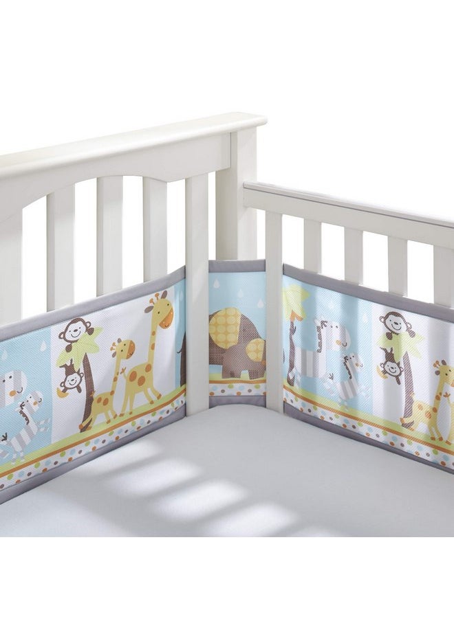 BreathableBaby Breathable Mesh Liner for Full-Size Cribs, Classic 3mm Mesh, Best Friends (Size 4FS Covers 3 or 4 Sides)