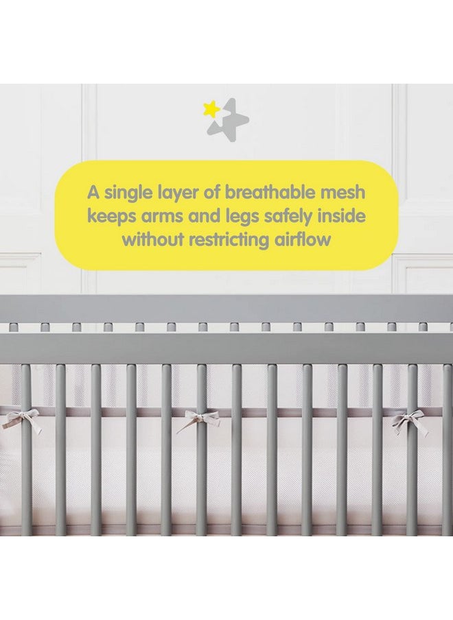 BreathableBaby Breathable Mesh Liner for Full-Size Cribs, Classic 3mm Mesh, Best Friends (Size 4FS Covers 3 or 4 Sides)