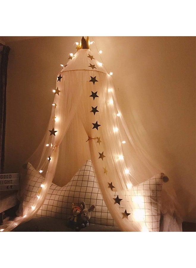 Bed Canopy for Girls - Princess Bed Canopy Mosquito Net Nursery Play Room Decor Dome Premium Yarn Netting Curtains Baby Game Dream Castle, Pink