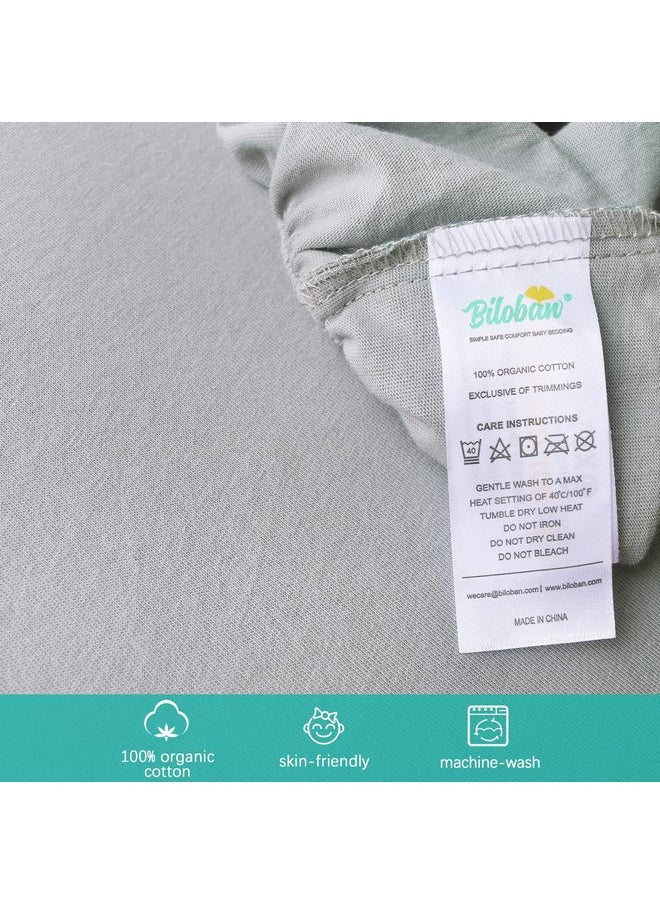 Bassinet Sheets Fit for AirClub, AMKE 3 in 1 Bassinet, Newton, Larex and Bellababy Bassinet Bedside Sleeper, 100% Cotton, 2 Pack, Ultra Soft Bassinet Sheet, White and Gray