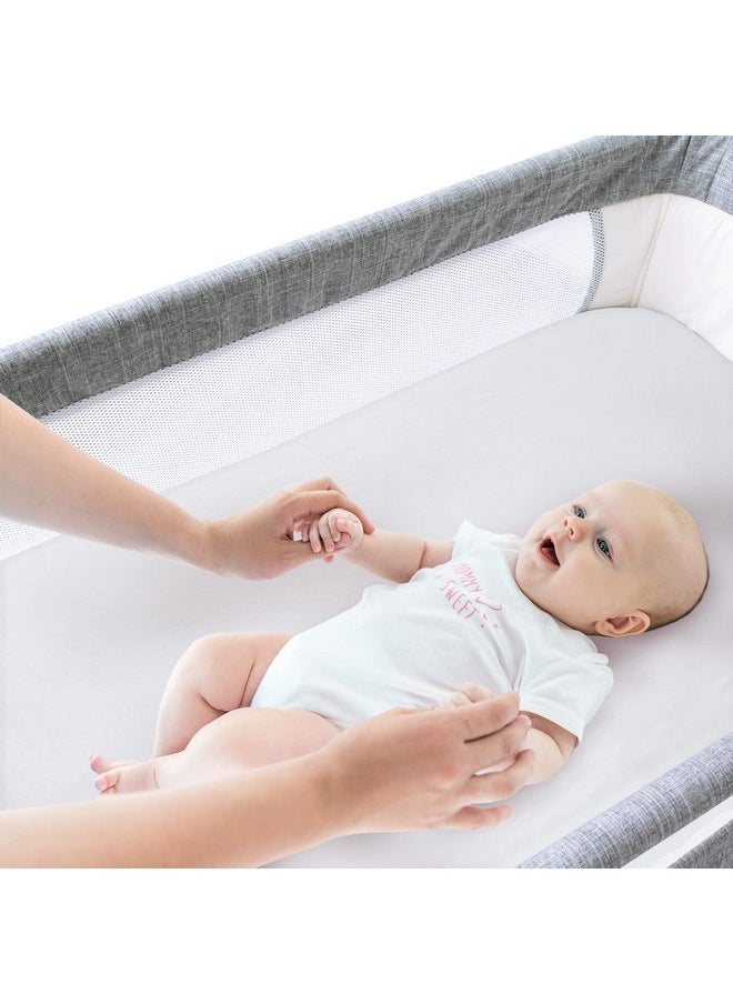 Bassinet Sheets Fit for AirClub, AMKE 3 in 1 Bassinet, Newton, Larex and Bellababy Bassinet Bedside Sleeper, 100% Cotton, 2 Pack, Ultra Soft Bassinet Sheet, White and Gray