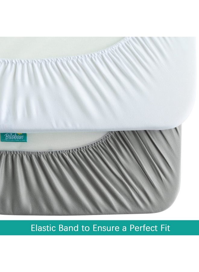 Biloban Pack and Play Sheets Waterproof 2 Pack Fitted, Compatible with Baby Graco/Dream On Me/Baby Trend/Pamo Babe Pack n Play/Playard and Other 38