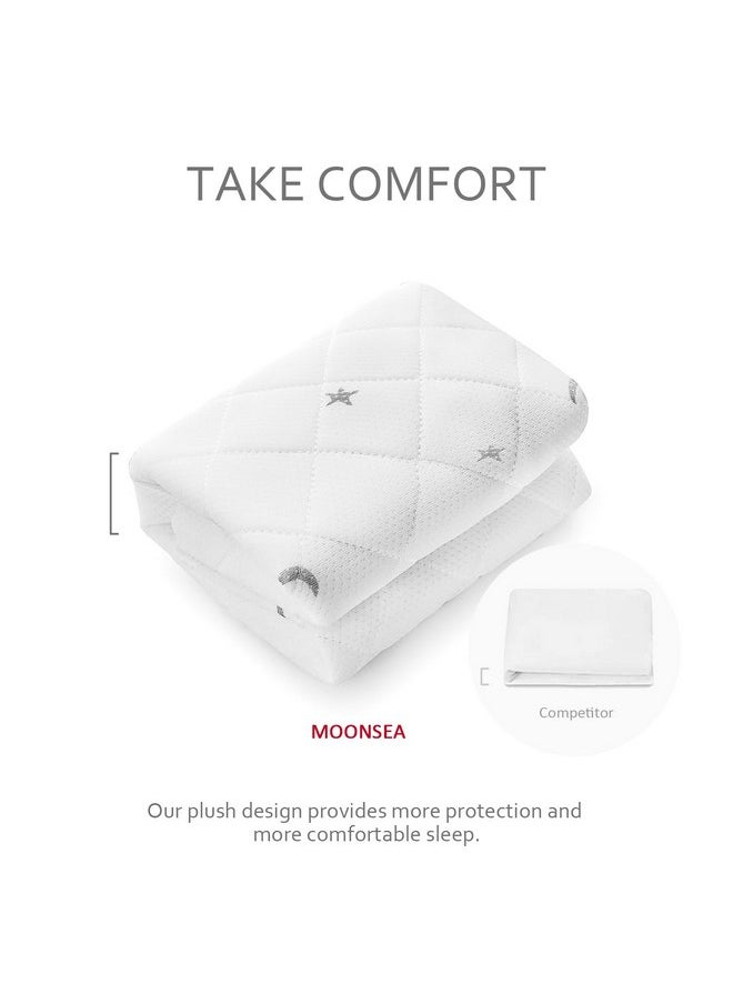 Waterproof Pack and Play Mattress Pad, Fit for Graco Pack 'n Play On The Go Playard, Pack and Play Sheets Fitted, Breathable and Washable Pack and Play Mattress Sheets