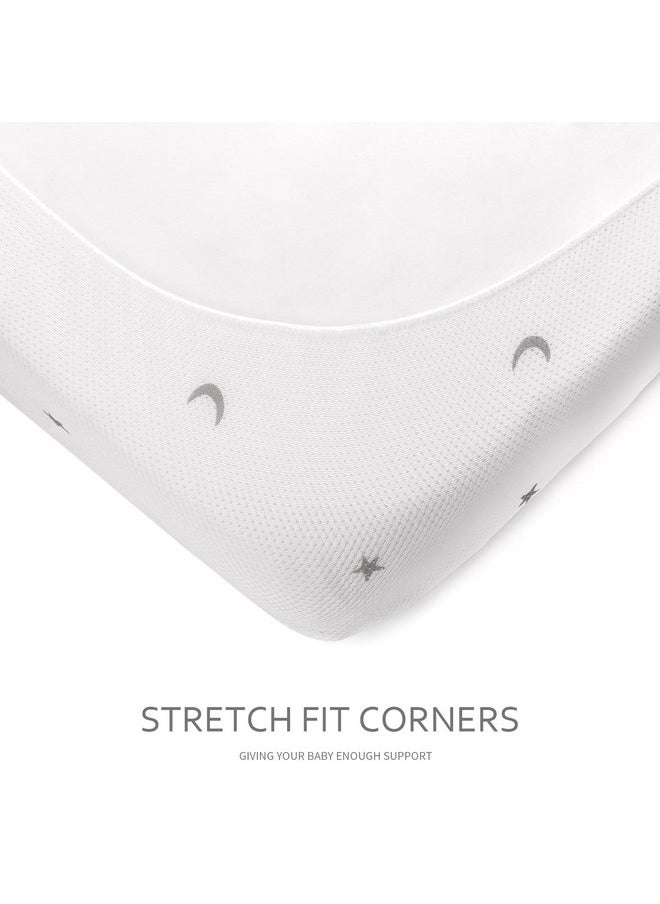 Waterproof Pack and Play Mattress Pad, Fit for Graco Pack 'n Play On The Go Playard, Pack and Play Sheets Fitted, Breathable and Washable Pack and Play Mattress Sheets